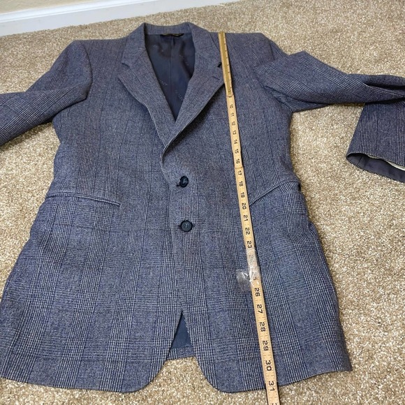 Adolfo sport coat Bloomingdales men's gray blazer jacket 2 button vintage SZ L - Picture 6 of 10